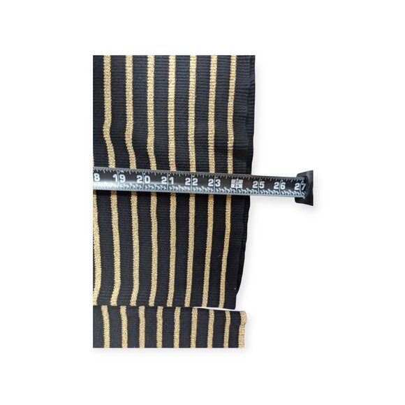 Lauren Ralph Lauren Black & Gold Tone Striped Ribbed Turtleneck Top Size Medium - Picture 12 of 12